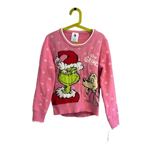 Dr. Seuss The Grinch New Pink Sweater with Grinch & Max Size Small - Picture 1 of 4